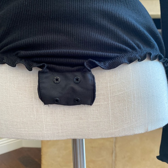 NWT Chelsea Bodysuit Rib knit Long Sleeve Black S - Picture 6 of 7